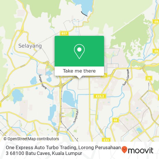 Peta One Express Auto Turbo Trading, Lorong Perusahaan 3 68100 Batu Caves