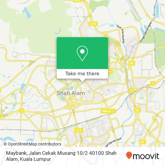 Maybank, Jalan Cekak Musang 10 / 2 40100 Shah Alam map