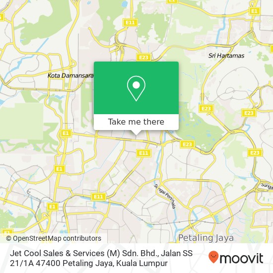 Jet Cool Sales & Services (M) Sdn. Bhd., Jalan SS 21 / 1A 47400 Petaling Jaya map