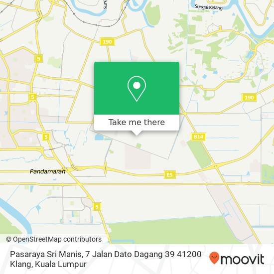 Peta Pasaraya Sri Manis, 7 Jalan Dato Dagang 39 41200 Klang