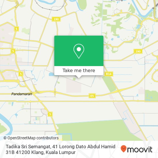 Peta Tadika Sri Semangat, 41 Lorong Dato Abdul Hamid 31B 41200 Klang