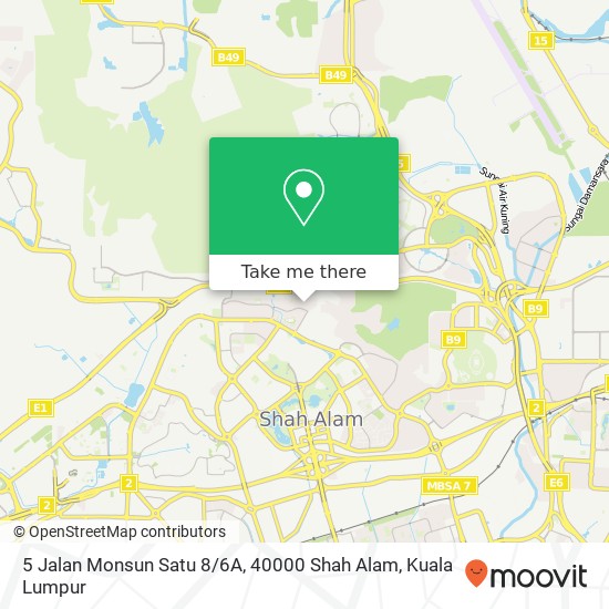 Peta 5 Jalan Monsun Satu 8 / 6A, 40000 Shah Alam