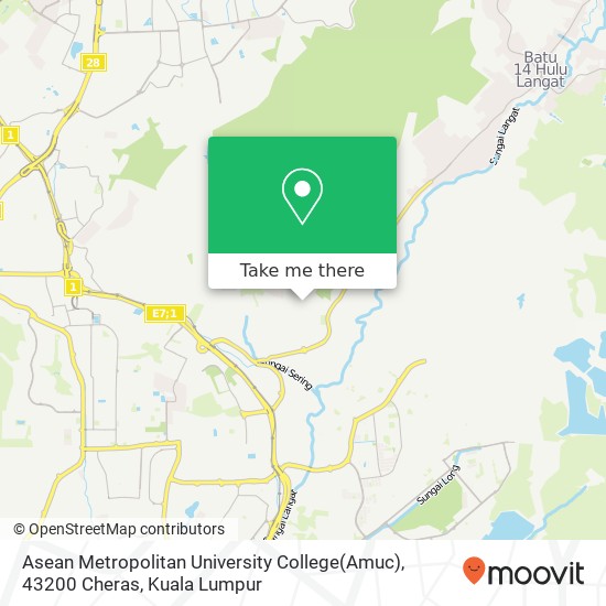 Asean Metropolitan University College(Amuc), 43200 Cheras map