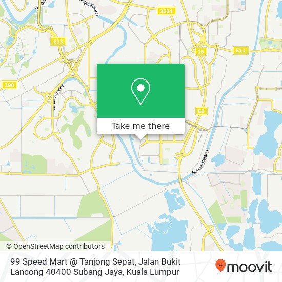 Peta 99 Speed Mart @ Tanjong Sepat, Jalan Bukit Lancong 40400 Subang Jaya