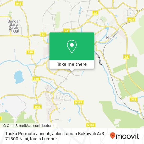Peta Taska Permata Jannah, Jalan Laman Bakawali A / 3 71800 Nilai