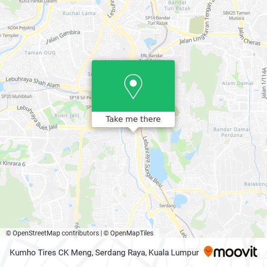 Peta Kumho Tires CK Meng, Serdang Raya