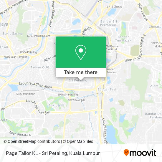 Page Tailor KL - Sri Petaling map