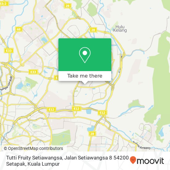 Peta Tutti Fruity Setiawangsa, Jalan Setiawangsa 8 54200 Setapak