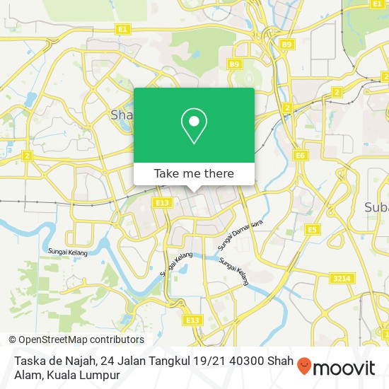 Peta Taska de Najah, 24 Jalan Tangkul 19 / 21 40300 Shah Alam