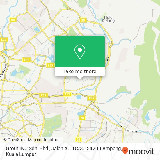 Grout INC Sdn. Bhd., Jalan AU 1C / 3J 54200 Ampang map