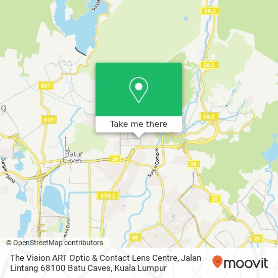 The Vision ART Optic & Contact Lens Centre, Jalan Lintang 68100 Batu Caves map
