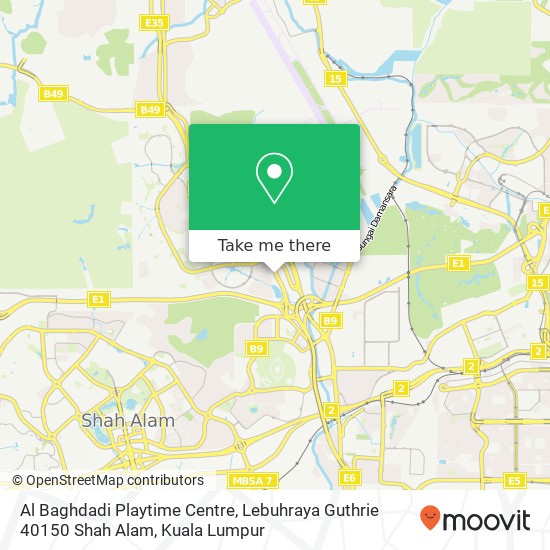 Al Baghdadi Playtime Centre, Lebuhraya Guthrie 40150 Shah Alam map