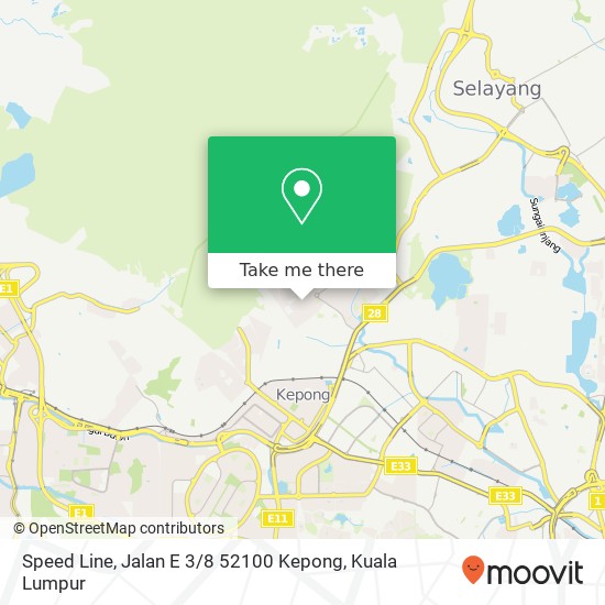 Peta Speed Line, Jalan E 3 / 8 52100 Kepong