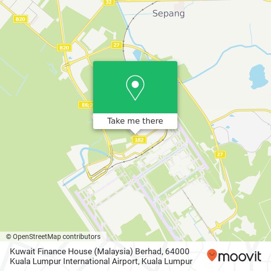 Peta Kuwait Finance House (Malaysia) Berhad, 64000 Kuala Lumpur International Airport