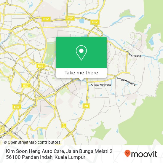 Kim Soon Heng Auto Care, Jalan Bunga Melati 2 56100 Pandan Indah map