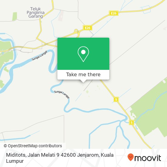 Peta Miditots, Jalan Melati 9 42600 Jenjarom