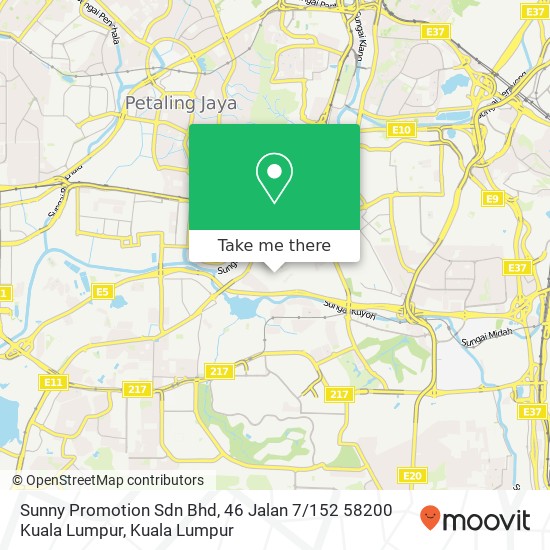 Peta Sunny Promotion Sdn Bhd, 46 Jalan 7 / 152 58200 Kuala Lumpur