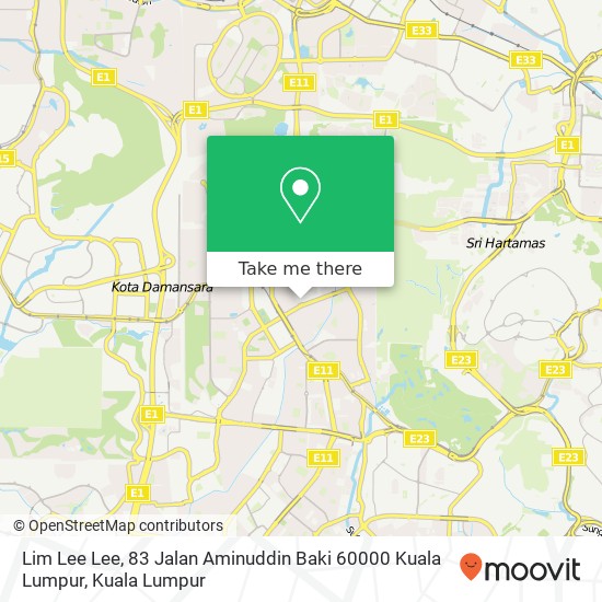 Lim Lee Lee, 83 Jalan Aminuddin Baki 60000 Kuala Lumpur map