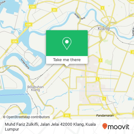 Peta Muhd Fariz Zulkifli, Jalan Jelai 42000 Klang