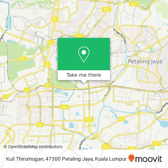 Peta Kuil Thirumugan, 47300 Petaling Jaya