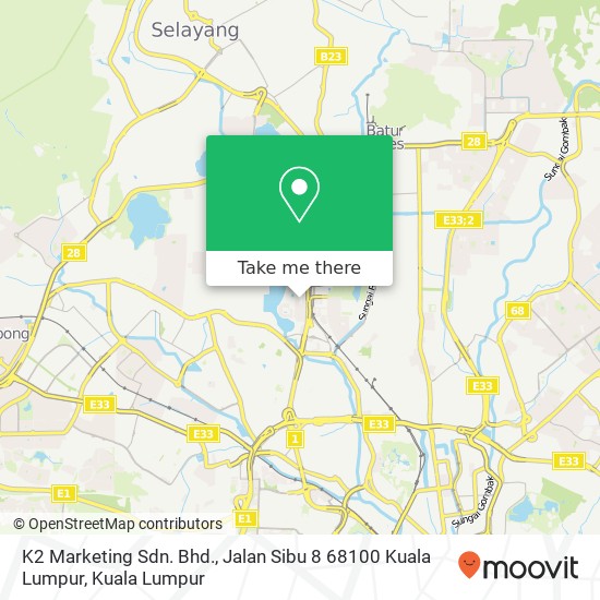 K2 Marketing Sdn. Bhd., Jalan Sibu 8 68100 Kuala Lumpur map