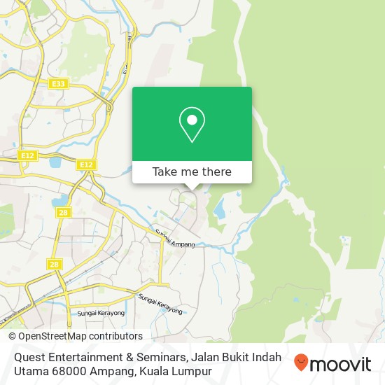 Quest Entertainment & Seminars, Jalan Bukit Indah Utama 68000 Ampang map