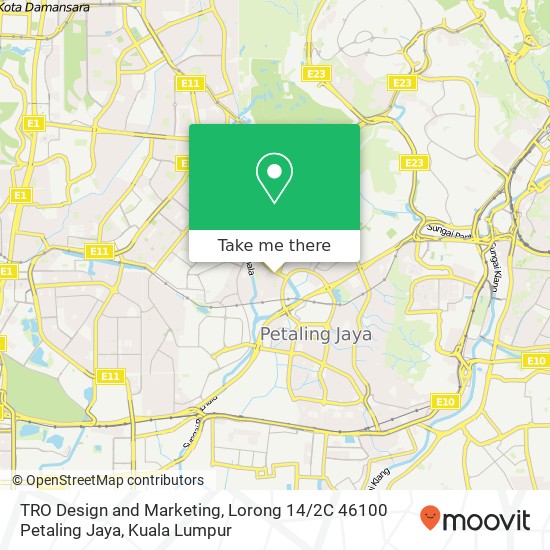 Peta TRO Design and Marketing, Lorong 14 / 2C 46100 Petaling Jaya