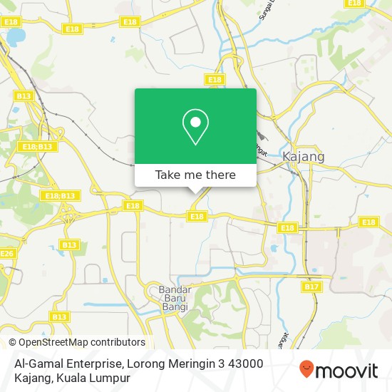 Al-Gamal Enterprise, Lorong Meringin 3 43000 Kajang map