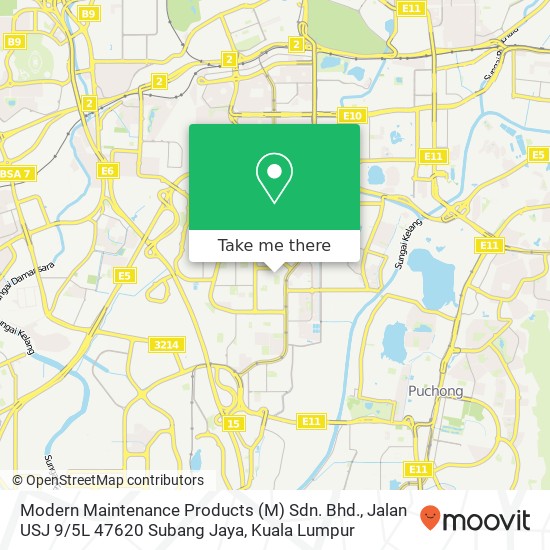 Modern Maintenance Products (M) Sdn. Bhd., Jalan USJ 9 / 5L 47620 Subang Jaya map