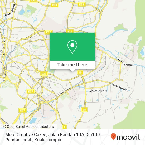Peta Mis's Creative Cakes, Jalan Pandan 10 / 6 55100 Pandan Indah