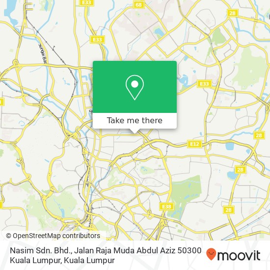 Nasim Sdn. Bhd., Jalan Raja Muda Abdul Aziz 50300 Kuala Lumpur map