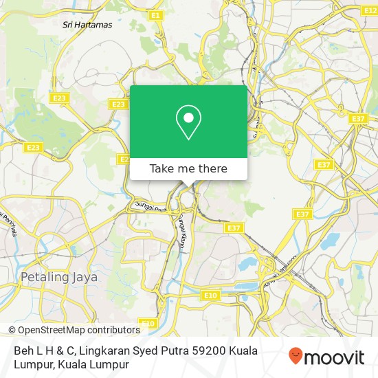 Peta Beh L H & C, Lingkaran Syed Putra 59200 Kuala Lumpur