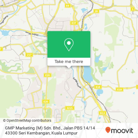 GMP Marketing (M) Sdn. Bhd., Jalan PBS 14 / 14 43300 Seri Kembangan map