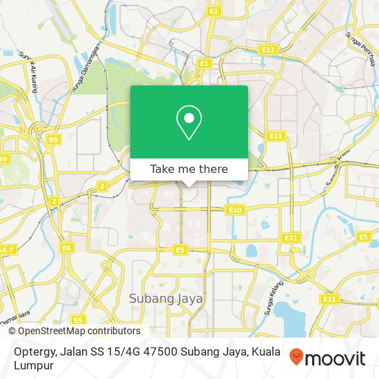 Peta Optergy, Jalan SS 15 / 4G 47500 Subang Jaya