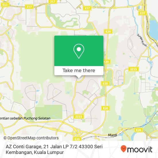 AZ Conti Garage, 21 Jalan LP 7 / 2 43300 Seri Kembangan map