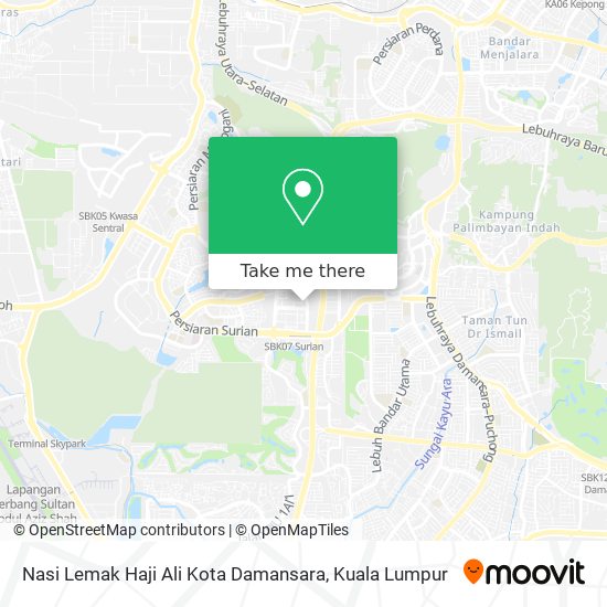 Peta Nasi Lemak Haji Ali Kota Damansara