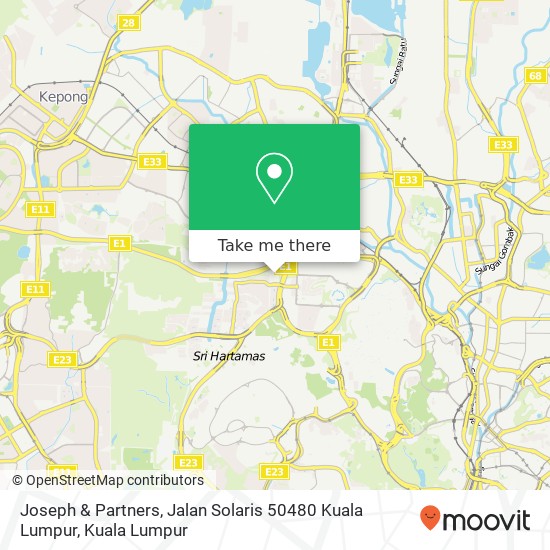 Peta Joseph & Partners, Jalan Solaris 50480 Kuala Lumpur