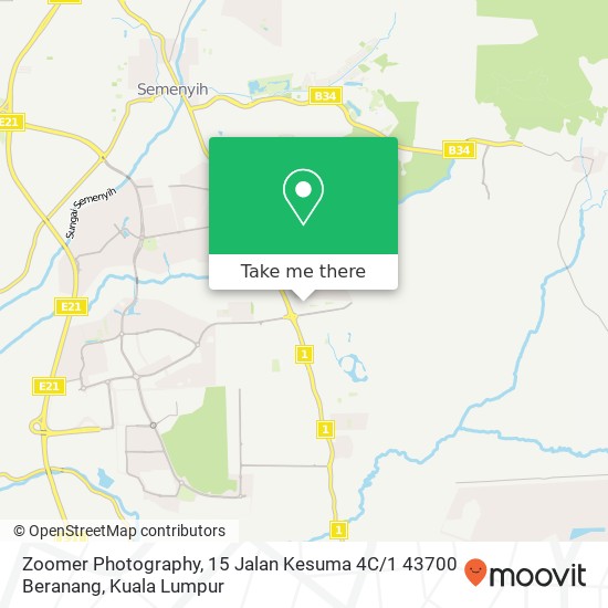 Peta Zoomer Photography, 15 Jalan Kesuma 4C / 1 43700 Beranang