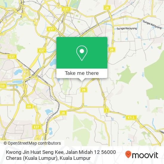 Kwong Jin Huat Seng Kee, Jalan Midah 12 56000 Cheras (Kuala Lumpur) map