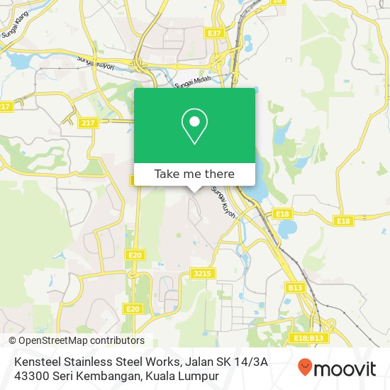 Peta Kensteel Stainless Steel Works, Jalan SK 14 / 3A 43300 Seri Kembangan