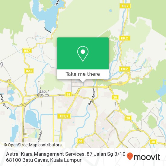 Peta Astral Kiara Management Services, 87 Jalan Sg 3 / 10 68100 Batu Caves