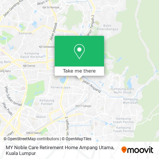 MY Noble Care Retirement Home Ampang Utama map