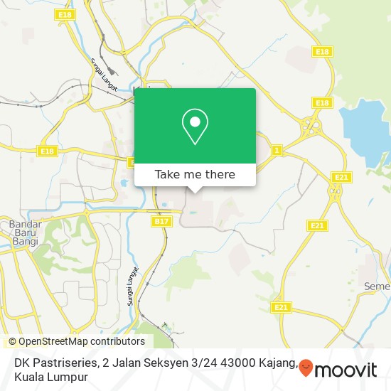 Peta DK Pastriseries, 2 Jalan Seksyen 3 / 24 43000 Kajang