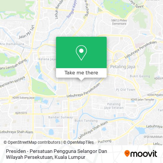 Presiden - Persatuan Pengguna Selangor Dan Wilayah Persekutuan map