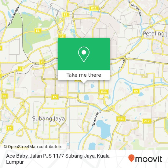 Ace Baby, Jalan PJS 11 / 7 Subang Jaya map