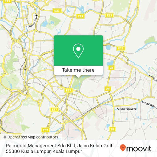 Peta Palmgold Management Sdn Bhd, Jalan Kelab Golf 55000 Kuala Lumpur