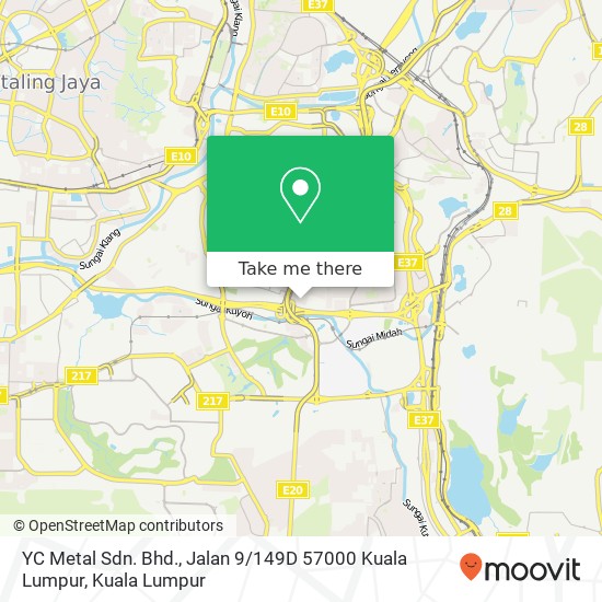 Peta YC Metal Sdn. Bhd., Jalan 9 / 149D 57000 Kuala Lumpur