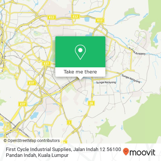 Peta First Cycle Industrial Supplies, Jalan Indah 12 56100 Pandan Indah