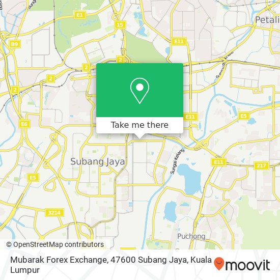 Peta Mubarak Forex Exchange, 47600 Subang Jaya