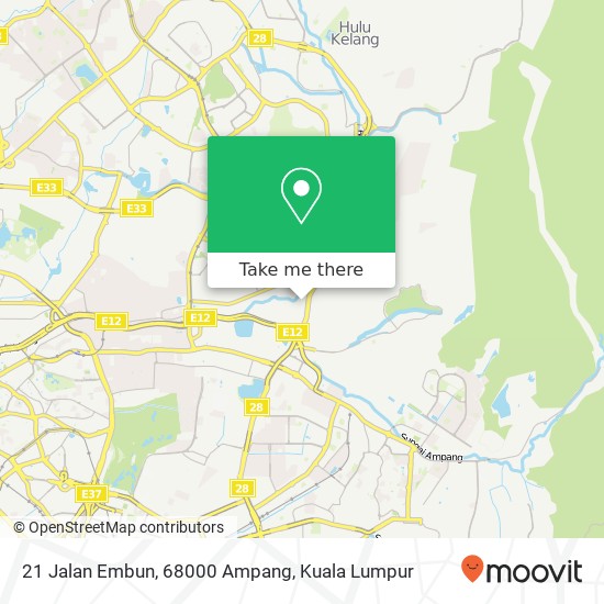 Peta 21 Jalan Embun, 68000 Ampang